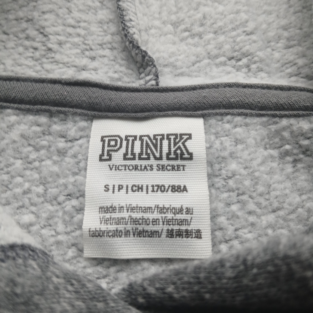 PINK Victoria's Secret Women's Size Medium Heather Gray Hoodie - Picture 4 of 5